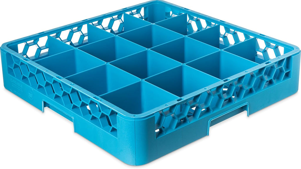 Blue 25 Compartment Glass Rack with 2 Extenders G492910