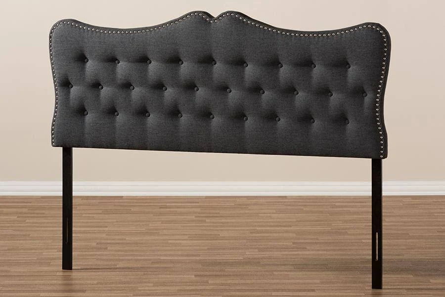 Dark Grey Fabric Full Size Headboard C9450