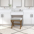 Dark Driftwood Wood Vanity Stool V309