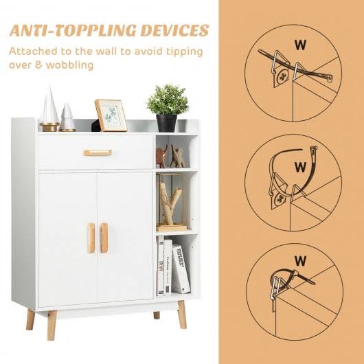 Floor Storage Cabinet Free Standing Cupboard Chest X461
