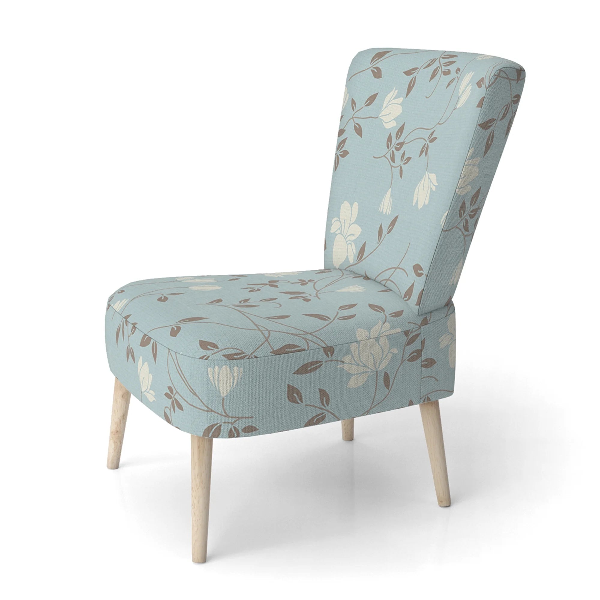 Upholstered Patterned Accent Chair and Arm Chair D61679