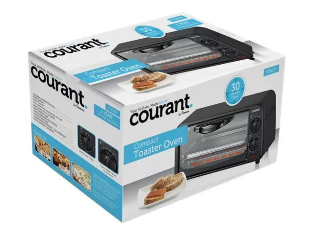 2 Slice Compact Toaster Oven with Bake Tray and Toast Rack, Black S6602