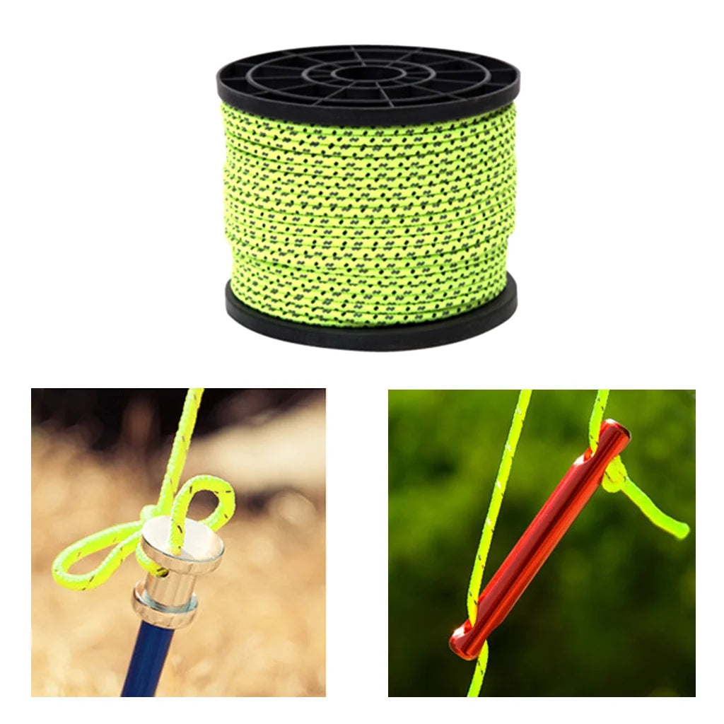Fluorescent Reflective Guyline Tent Rope Camping Cord F9161