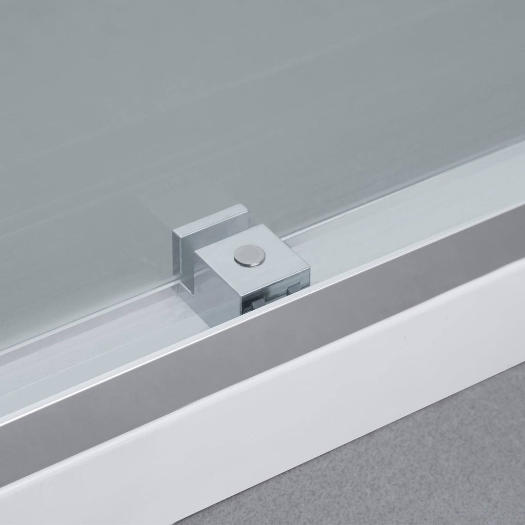 Chrome Double Sliding Frameless Shower Door U4556