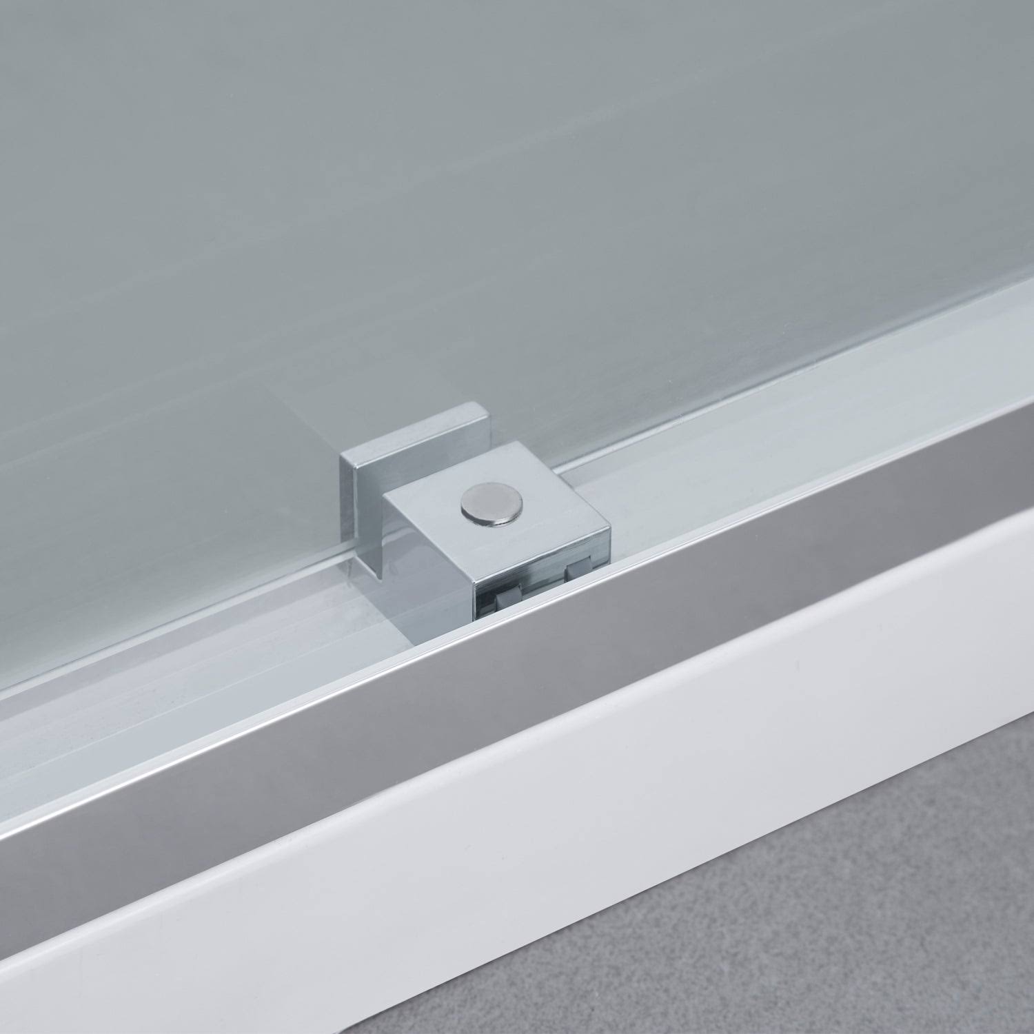 Chrome Double Sliding Frameless Shower Door U4556
