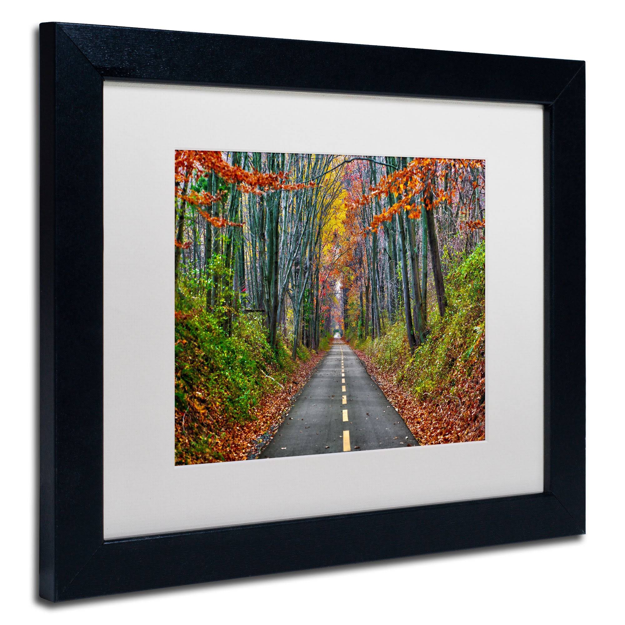 White Matte Wood Frame CATeyes Paths Art V7680