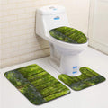 3 Piece Bathroom Rugs Set with Contour Mat and Toilet Lid Cover S5706