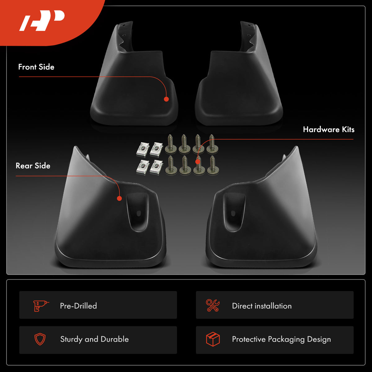 Splash Guards Mud Flaps 4-Pcs Kit G192332