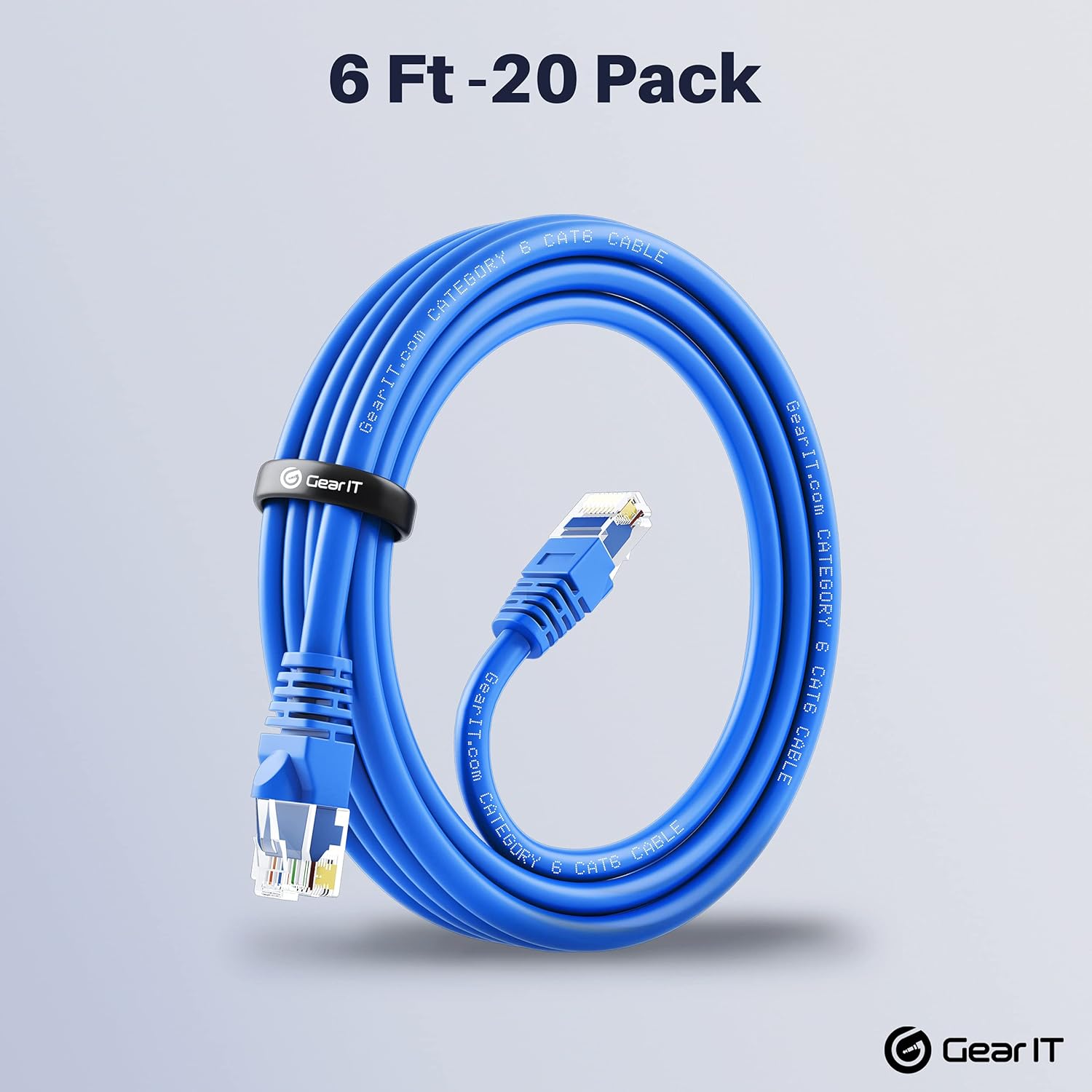 Cat 6 Ethernet Cable 6 ft (20-Pack) Blue A863