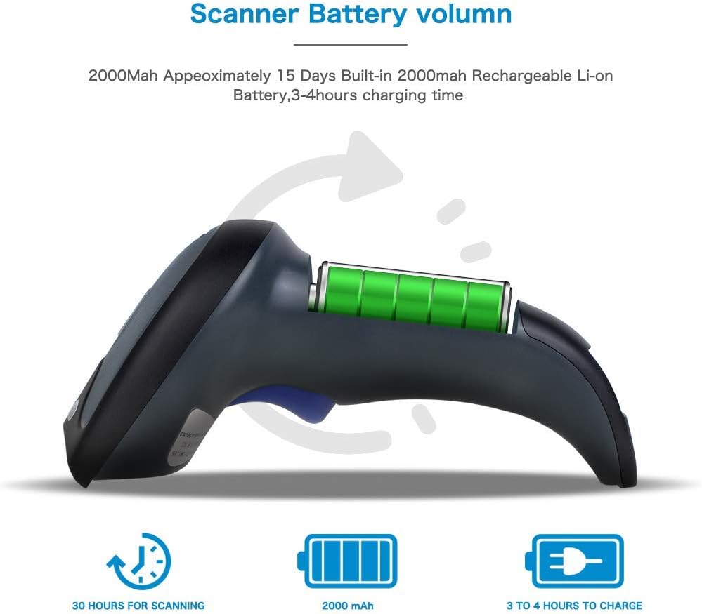 2D Wireless Bluetooth Barcode Scanner, Pack of 2 Y677506