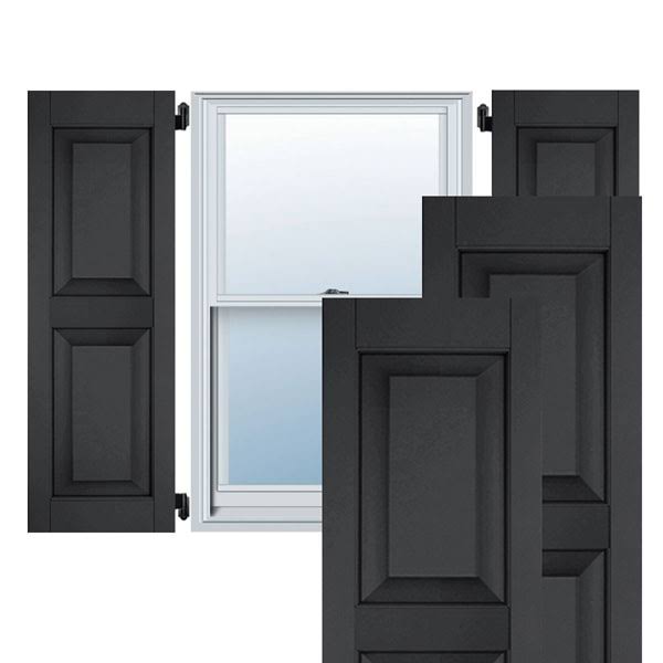 Black Western Red Cedar Raised Panel Shutters Per Pair P32158