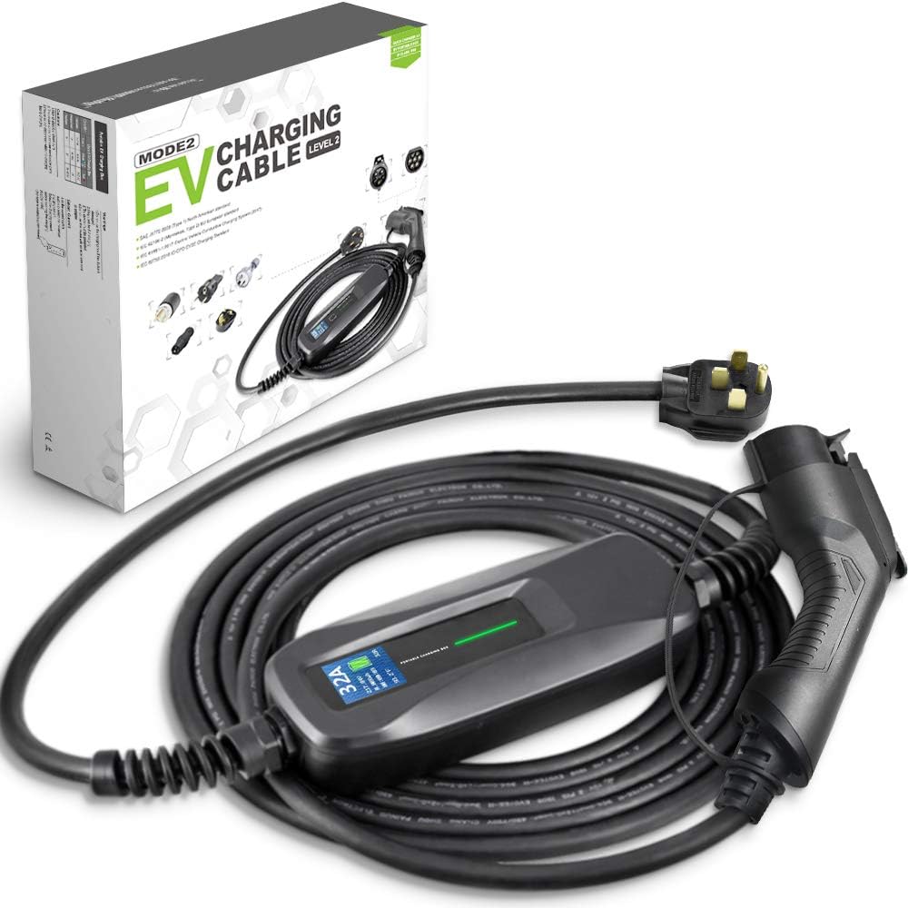 32 Amp Level 2 Portable EV Charger with NEMA14-50 26ft Cable O712493