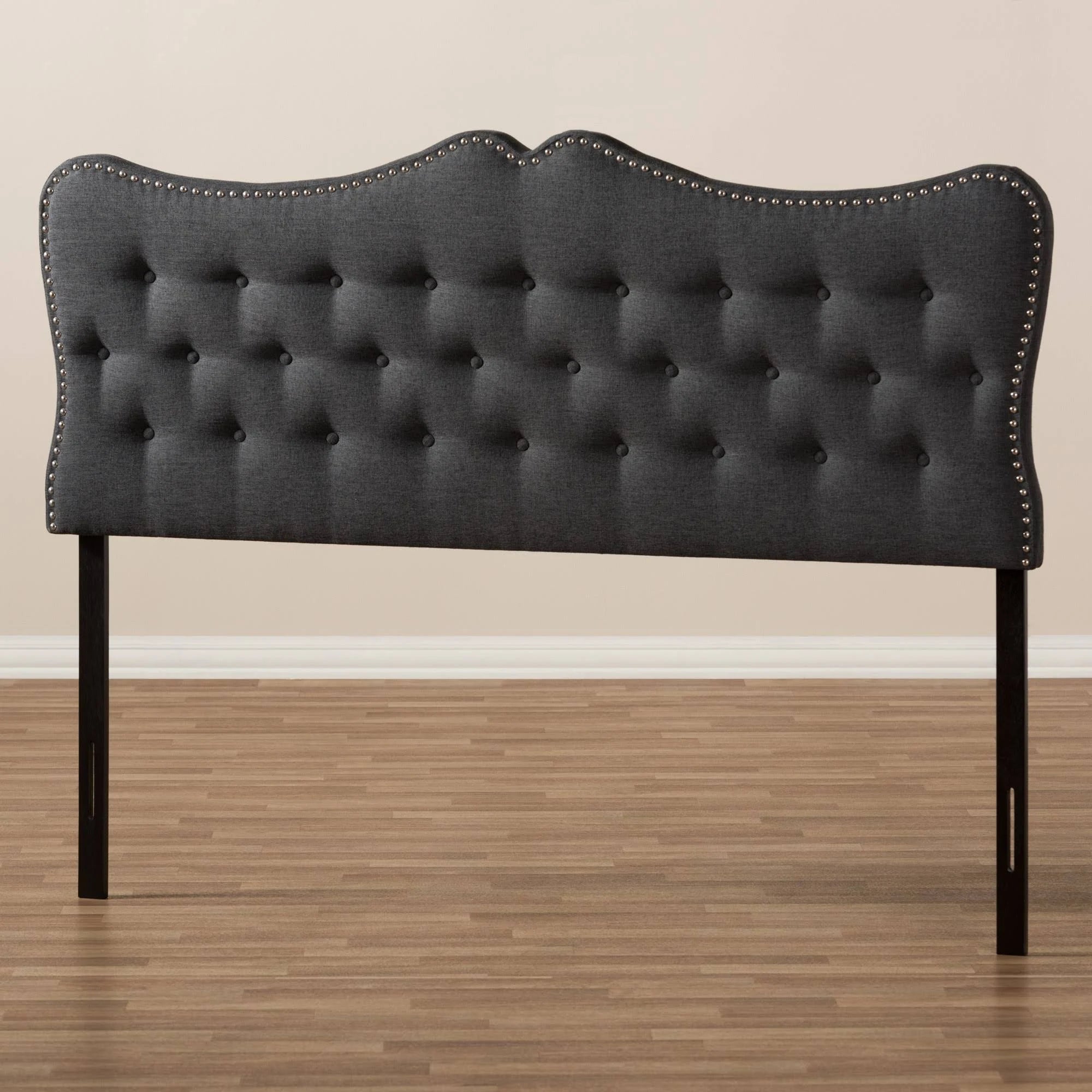 Dark Grey Fabric Full Size Headboard C9450