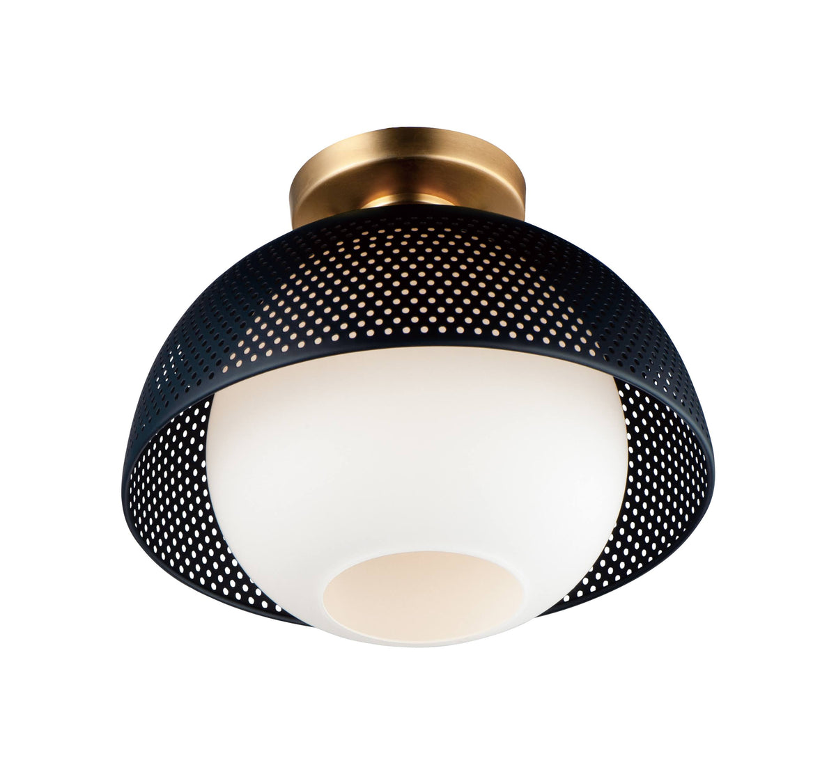 1 Light Flush Mount Black/Satin N5539