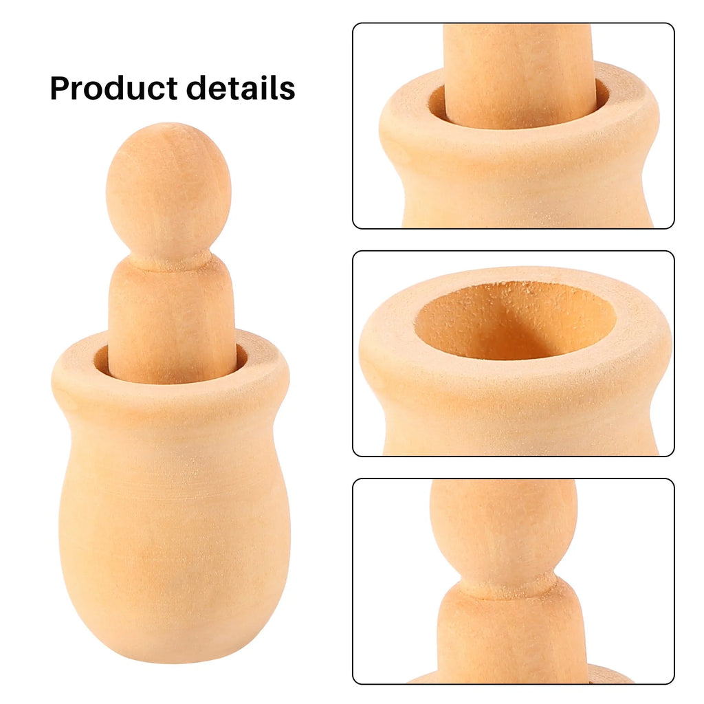 Unfinished Wooden Peg Nesting Dolls U941
