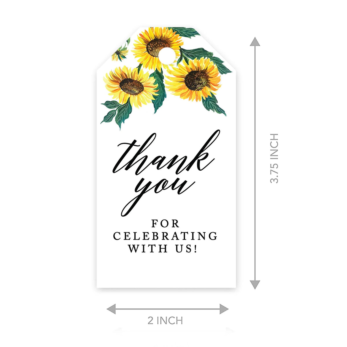 100-Pk Sunflowers Cardstock Gift Tags A9731