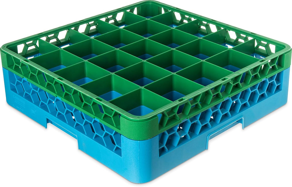 Blue 25 Compartment Glass Rack with 2 Extenders G492910