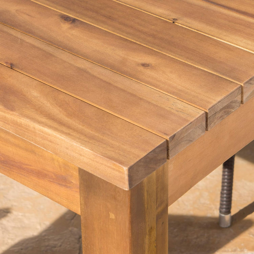 Teak Finish Acacia Wood Outdoor Dining Table I66048