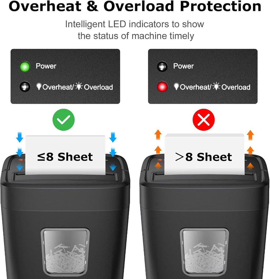 8-Sheet Crosscut Paper Shredder with 4.2 Gallon Wastebasket C656792