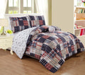 California King Size 4 Piece Plaid Comforter Set with Plush Toy N696592