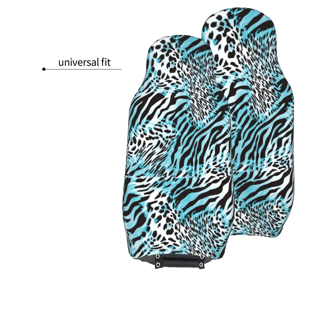 Zebra Leopard Print Car Seat Covers 2 Pack T383