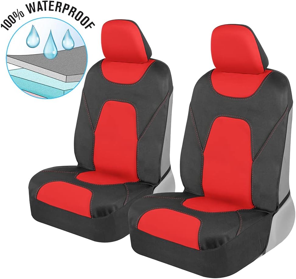 Blue Two-Tone Waterproof Neoprene Car Seat Cover Set D539579