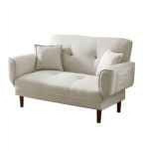 Beige Upholstered Sofa Bed with 2 Pillows Y78033