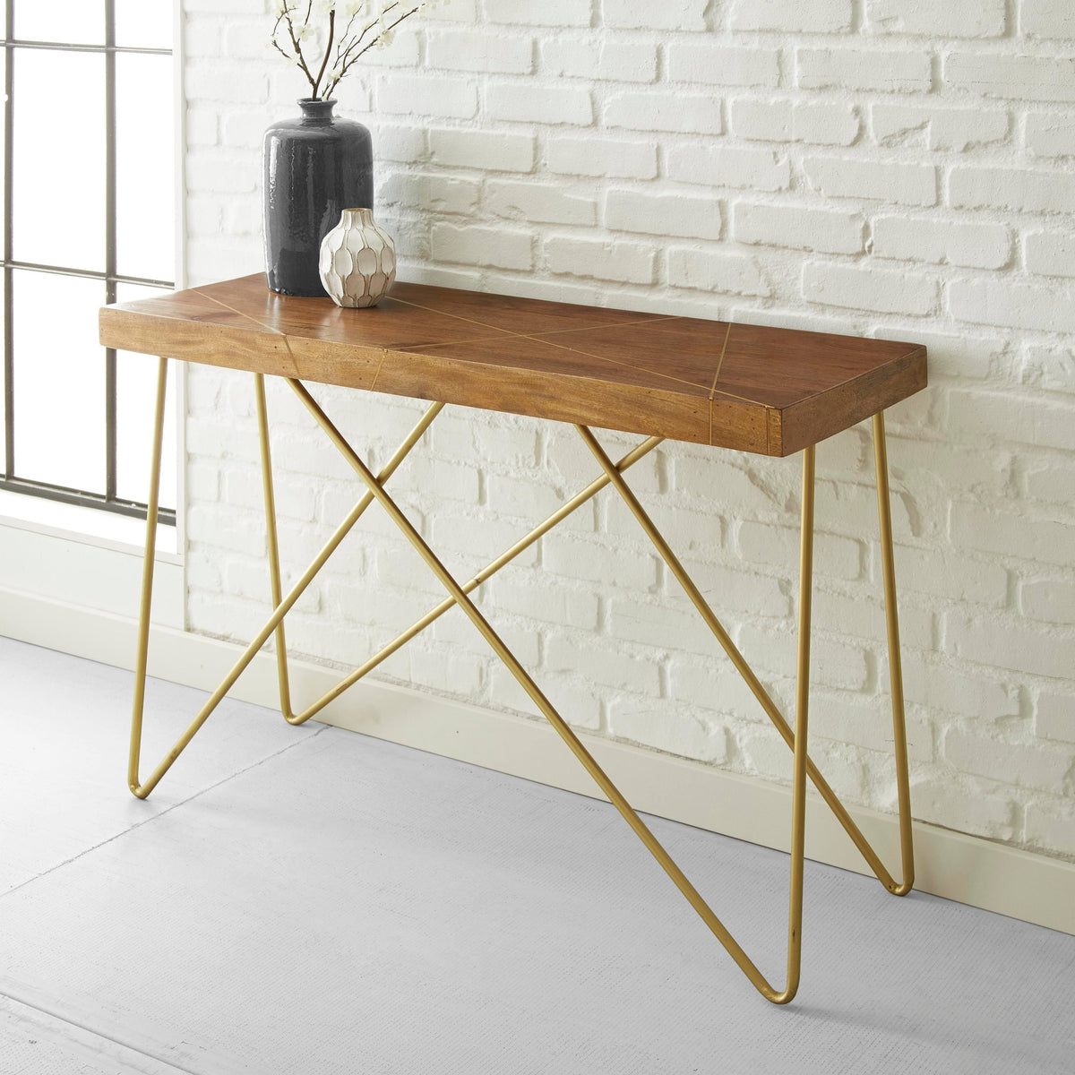 Brown Wood Sofa Table B5363