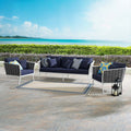 White Navy 3 Piece Outdoor Aluminum Sectional Sofa Set A353