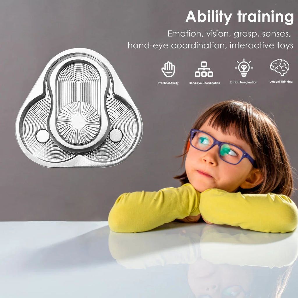 Rotary Push Toy Finger Spinner Stainless Steel Triangle Sensory Hand Toy K849
