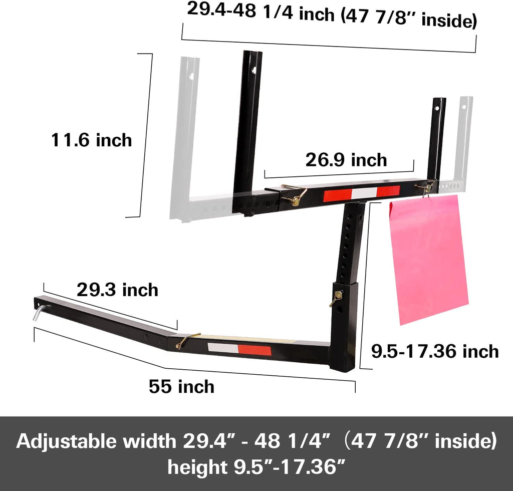 Hitch Mount Truck Bed Extender, All Steel, 750lbs Load Capacity, Black, Pack of 2 F8810