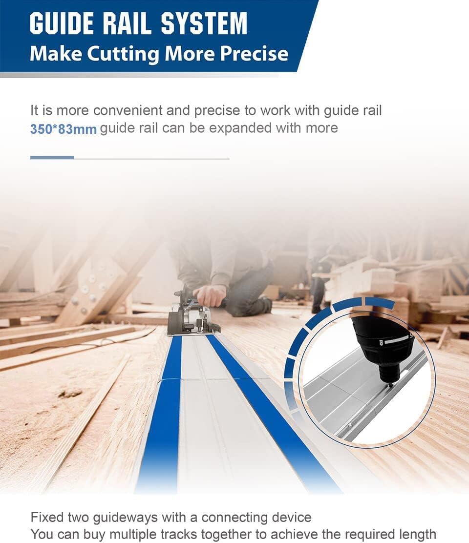Mini Circular Saw with 2 x 15" Guide Rails, 3 Saw Blades, Pack of 2 L435724