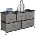 5 Removable Fabric Drawers Light Yellow White Storage Dresser E108