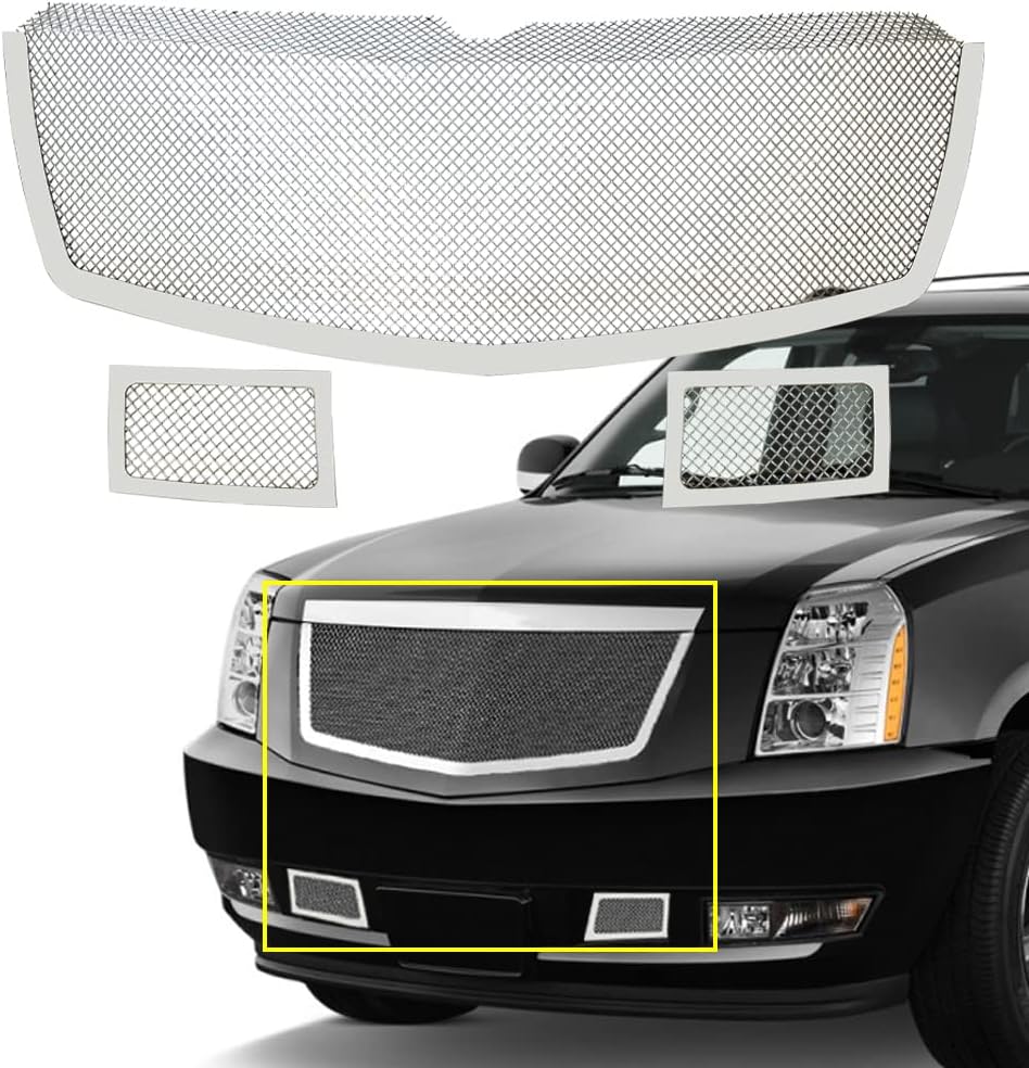 Chrome Stainless Steel Mesh Grille Grill Insert Combo L628