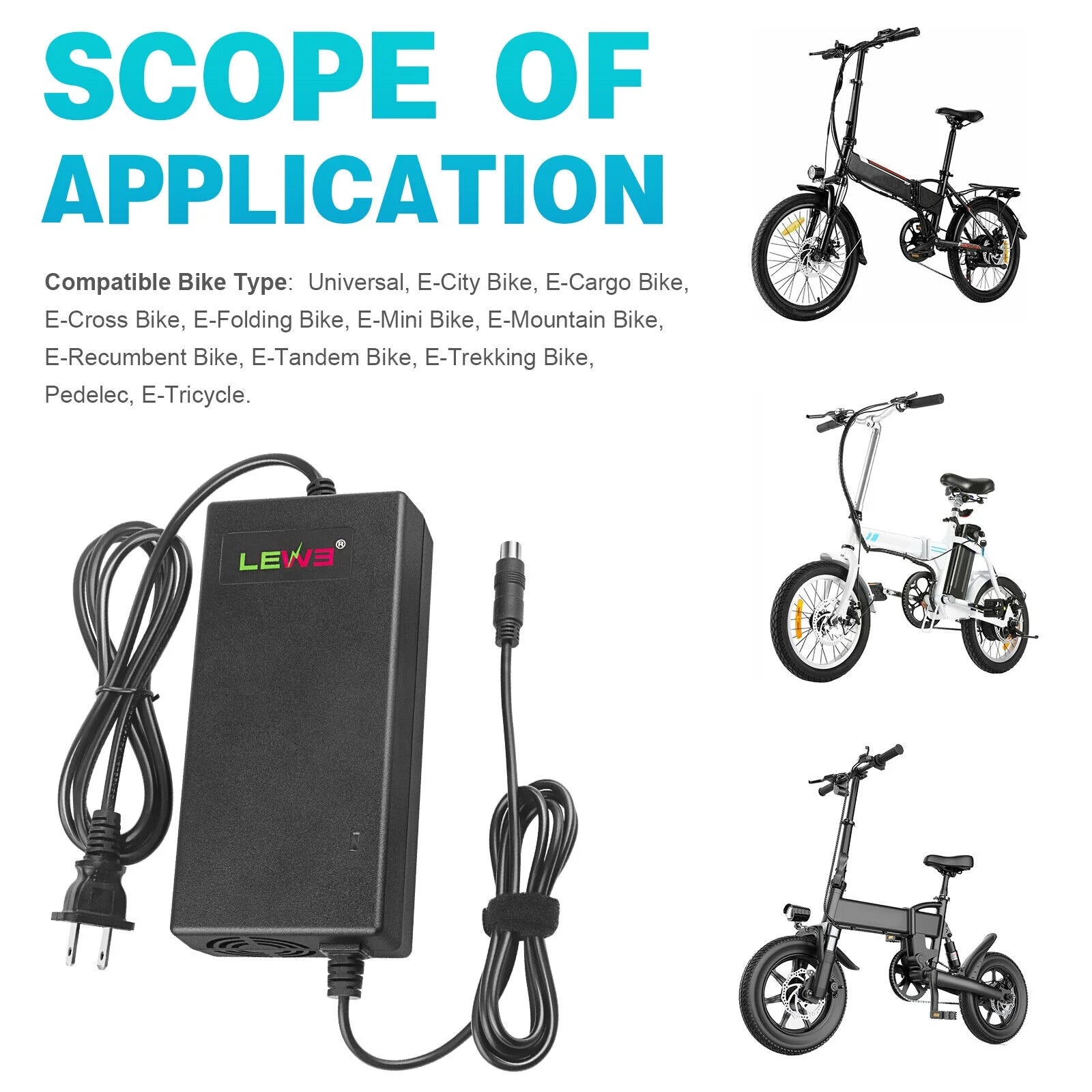 67.2V 2A Li-ion Battery Charger for 48V E-bike Scooter Battery H420328