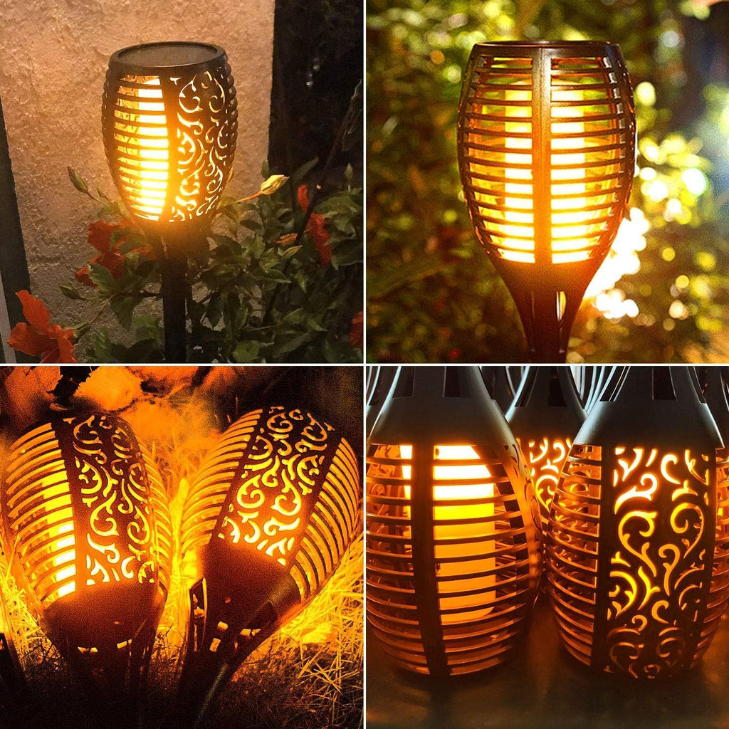 Solar Torch Light with Flickering Flame, 8 Pack Outdoor Waterproof N9693