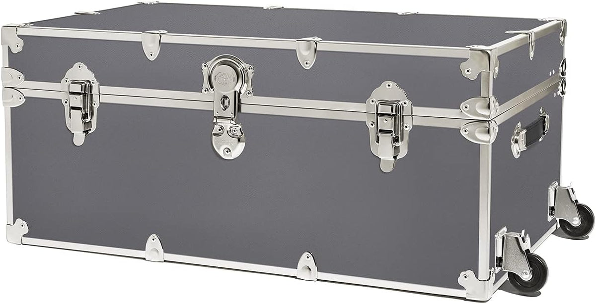 Large Armor Trunk with Removable Wheels 32x18x14 (Silver) G91525