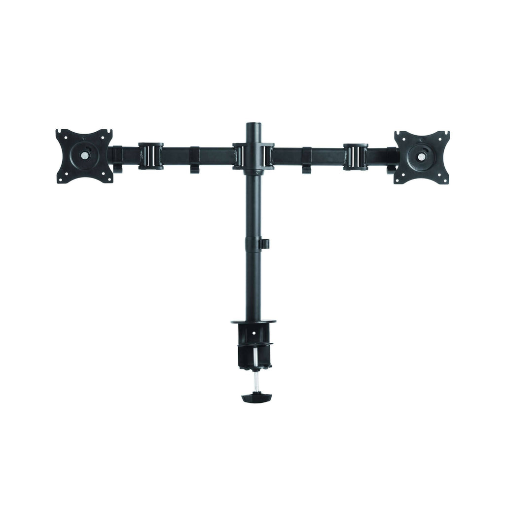 Black Height-Adjustable Standing Desk Converter with Dual Monitor Mount P749