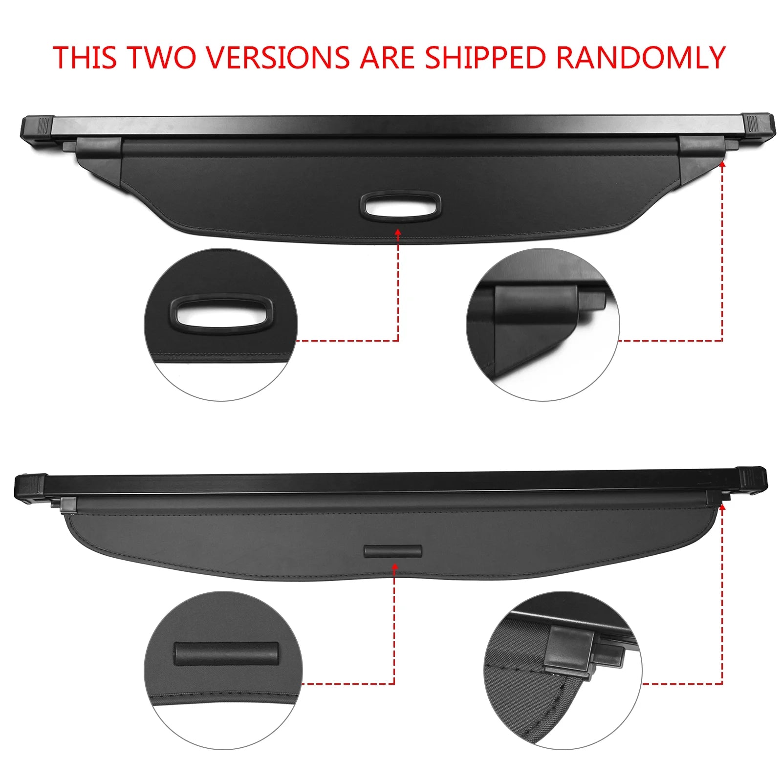 Tonneau Cargo Shade Cover Black Vinyl Aluminum Rod I828687