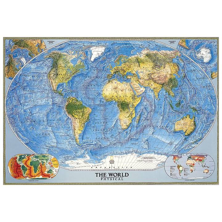 World Physical Ocean Floor Enlarged Laminated Map O1770