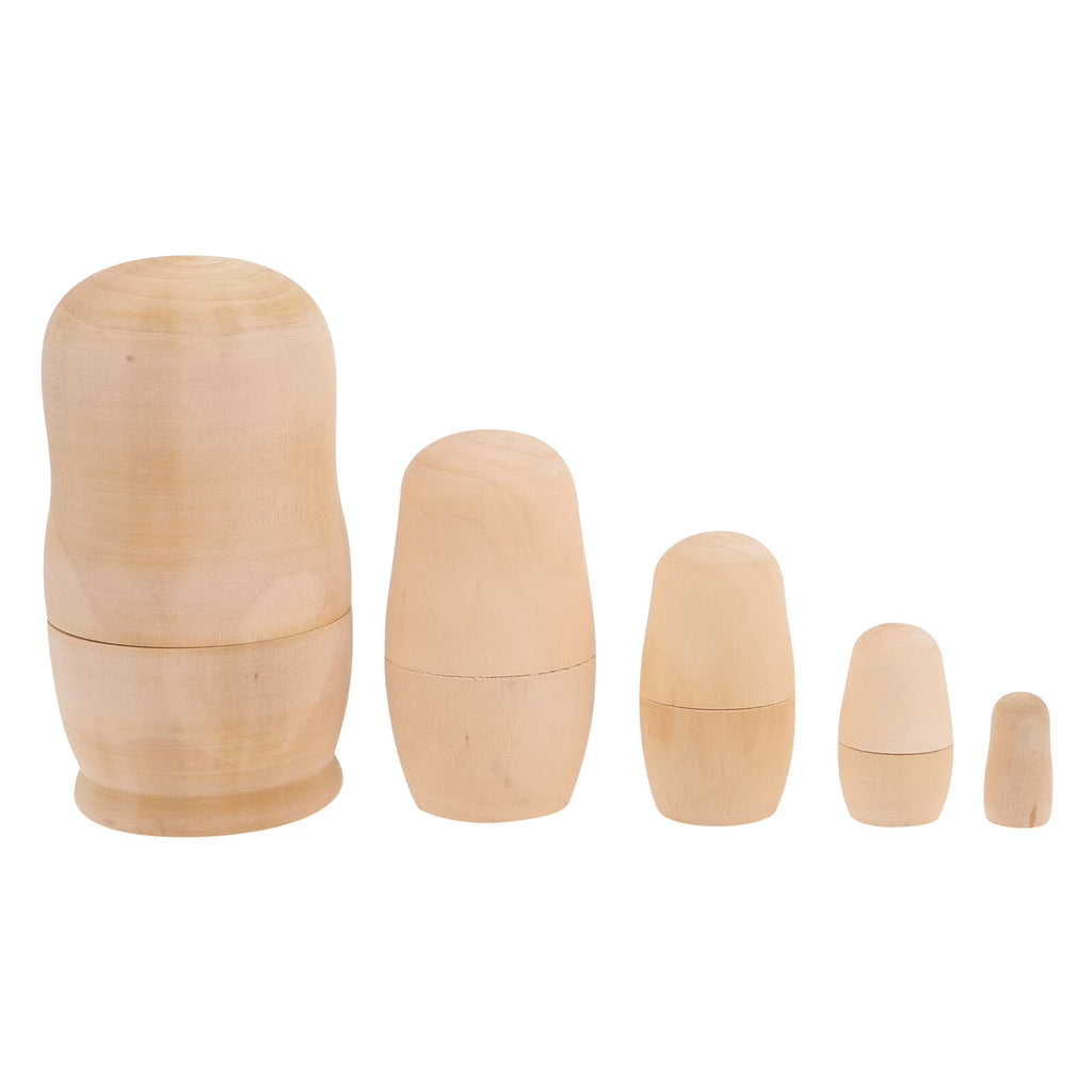 White 5-layer Matryoshka Dolls Blank Playset J246719