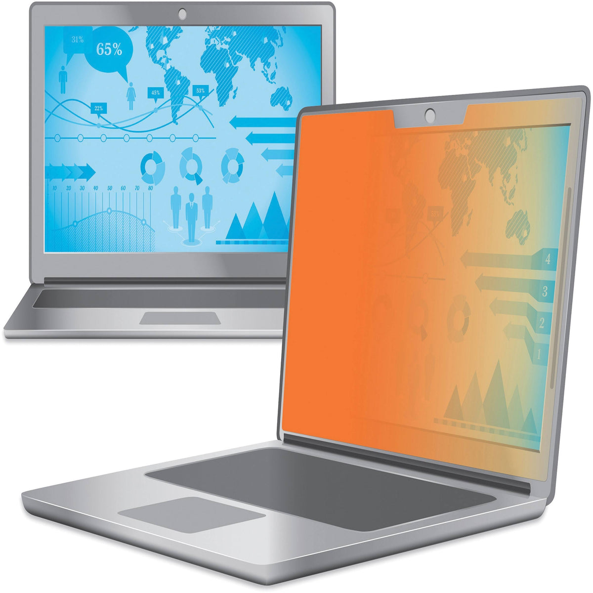24x22 Widescreen Monitor Privacy Filter - Black/Gold S2395