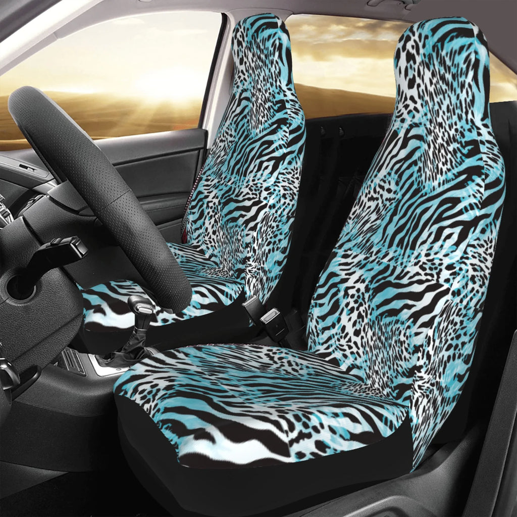 Zebra Leopard Print Car Seat Covers 2 Pack T383