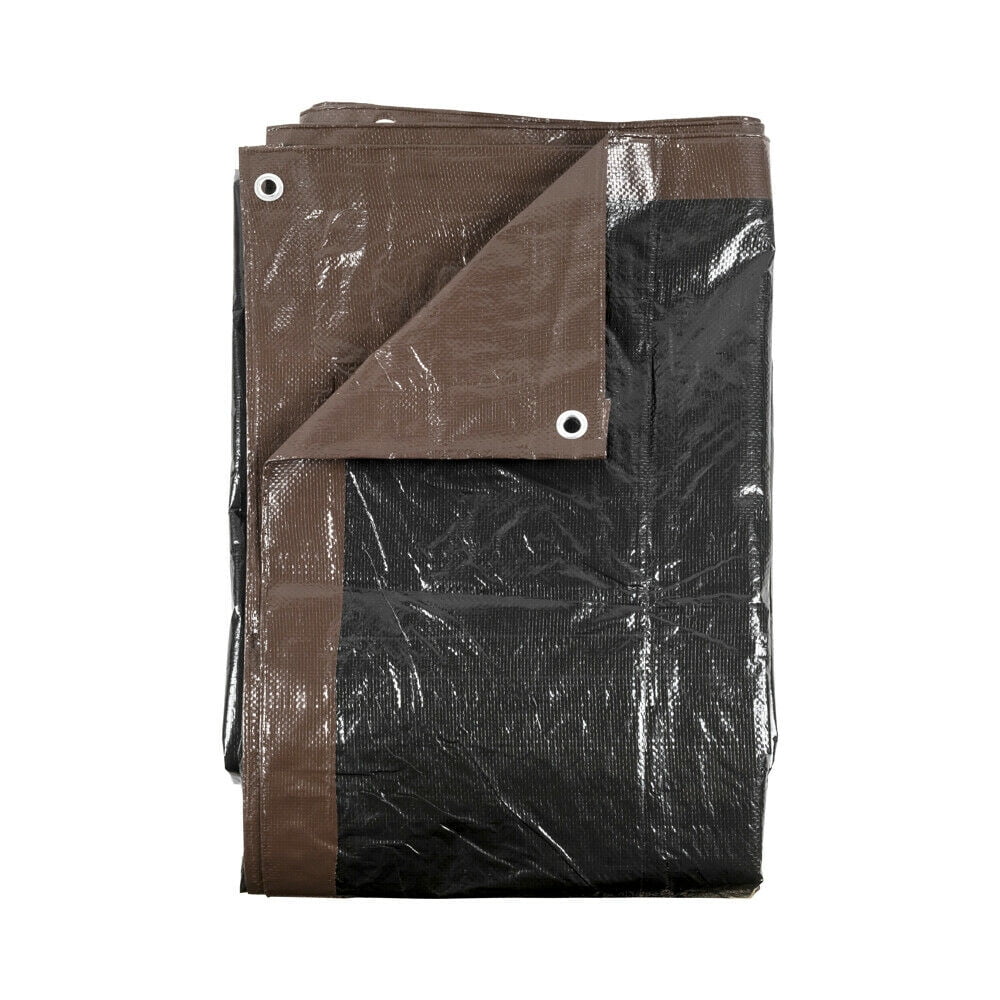 12 ft. x 12 ft. Heavy Duty Reversible Brown Poly Tarp with Grommets B584