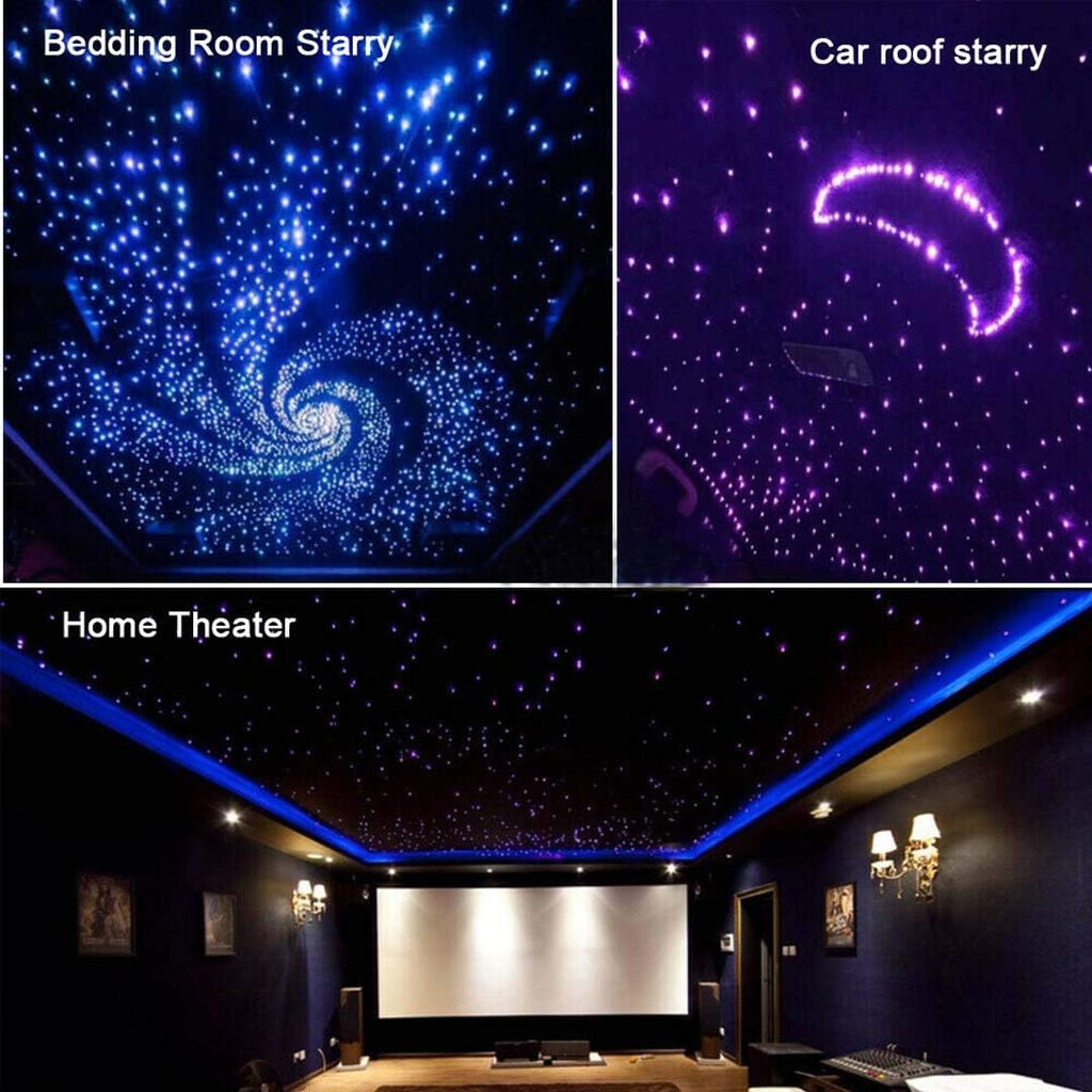 Bluetooth Car Use 16W RGBW Fiber Optic Light Star Ceiling Kits Music Mode 300pcs 0.03in 6.5ft Fiber Strands Remote/APP Control Headliner Light Decoration Y74958