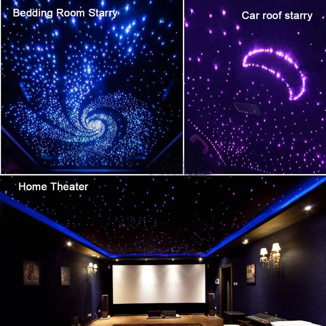 Bluetooth Car Use 16W RGBW Fiber Optic Light Star Ceiling Kits Music Mode 300pcs 0.03in 6.5ft Fiber Strands Remote/APP Control Headliner Light Decoration Y74958
