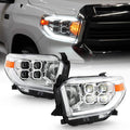 Chrome LED Quad Projector Headlights Headlamps for 2014-2017 Toyota Tundra SR SR5 B664370
