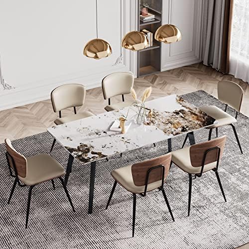 Beige Fabric Dining Chair Pack of 2 Q67354