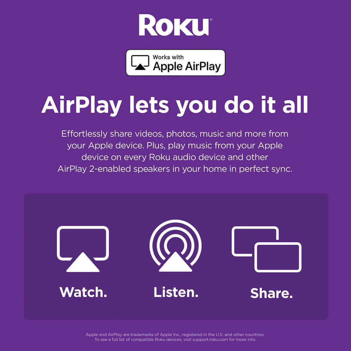 Roku Smart Soundbar with Built-in 4K Streaming Media Player S342
