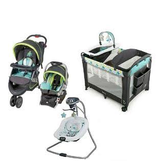 Baby Trend Blue Combo Playard Travel System Stroller with Car Seat Swing Chair Bag Baby Set B508